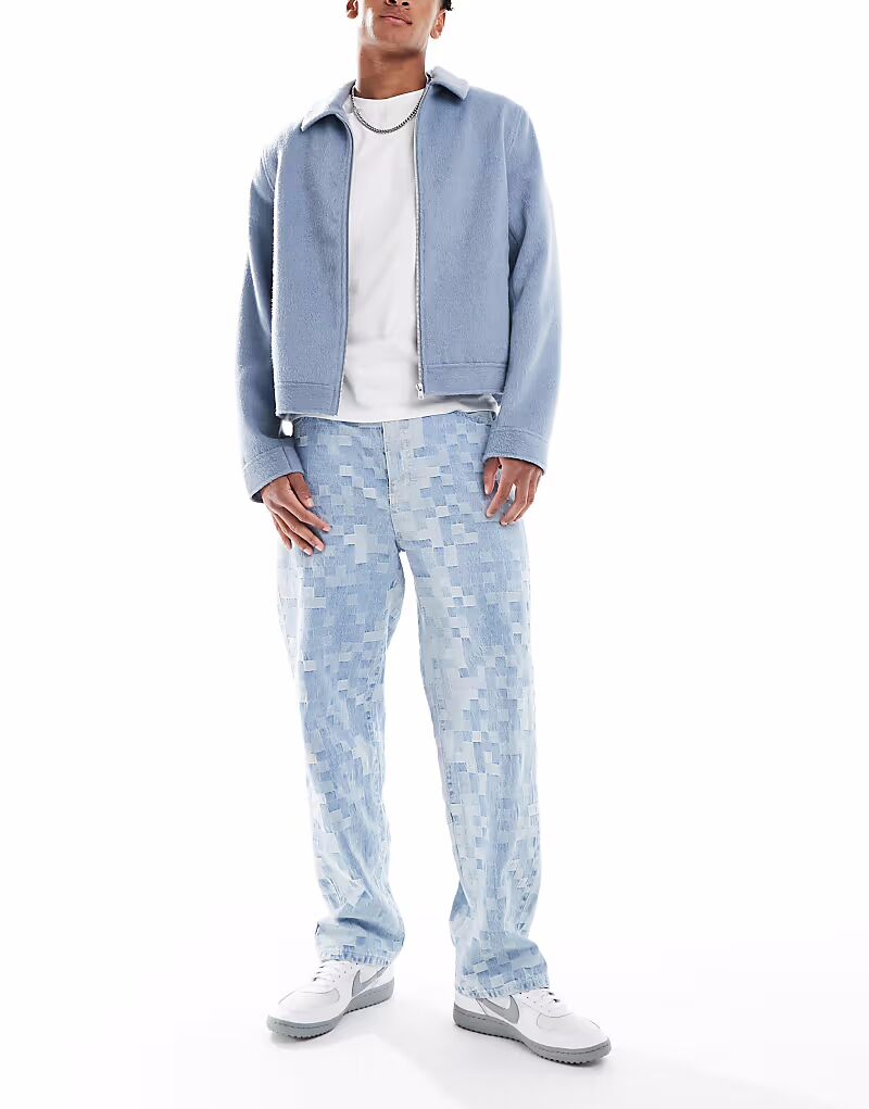 Джинсы Pull&Bear с клетчатым узором мешковатые, синие
Джинсы Pull&Bear с клетчатым узором мешковатые, синие