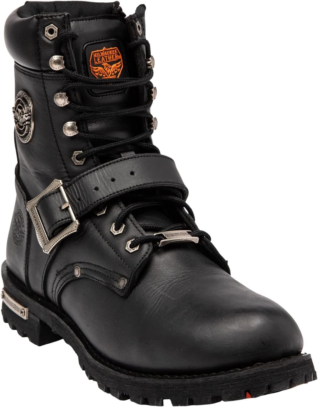 Мужские байкерские ботинки Milwaukee Leather MBM101 черные кожаные шнурованные с пряжками и боковой молнией
Мужские байкерские ботинки Milwaukee Leather MBM101 черные кожаные шнурованные с пряжками и боковой молнией