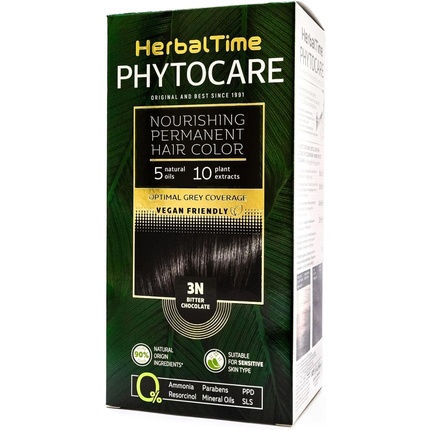 Стойкая краска для волос Phytocare Color Bitter Chocolate 3N Herbal Time
Стойкая краска для волос Phytocare Color Bitter Chocolate 3N Herbal Time