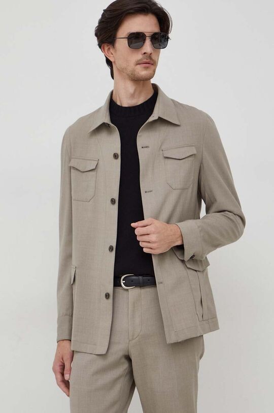 Шерстяная рубашка Michael Kors, бежевый 
Шерстяная рубашка Michael Kors, бежевый