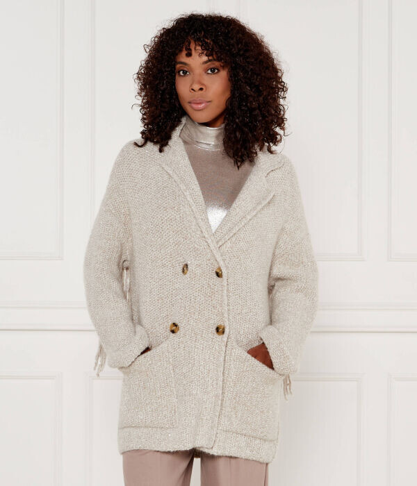 Кардиган женский Marella Sport свободного кроя с бахромой, бежевый
Кардиган женский Marella Sport свободного кроя с бахромой, бежевый