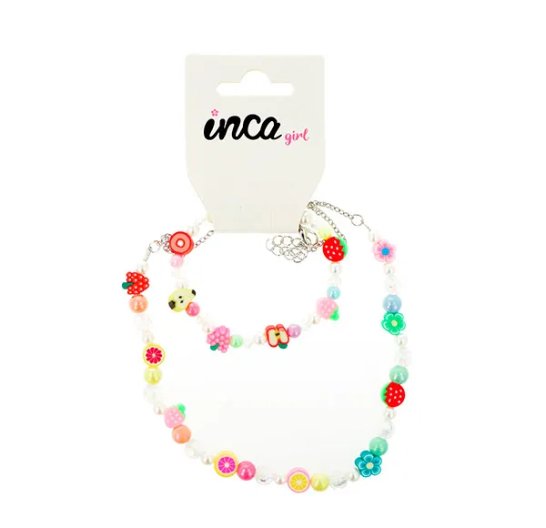 Комплект фруктового эластичного колье и браслета Accesories Inca, 2 UD 
Комплект фруктового эластичного колье и браслета Accesories Inca, 2 UD