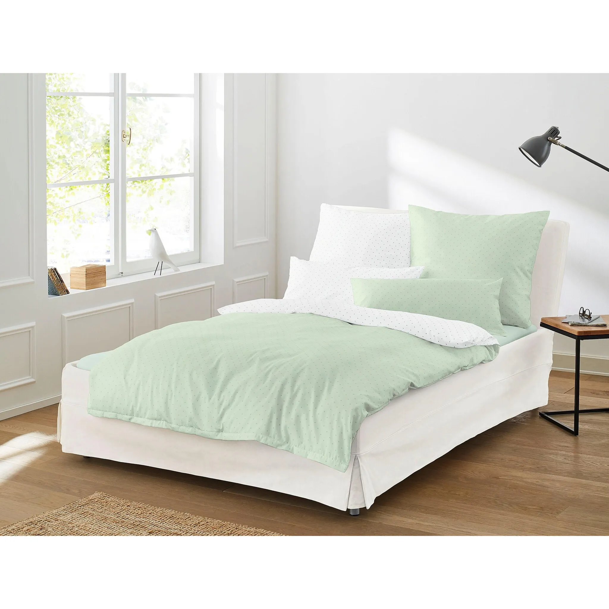 Двустороннее постельное белье Irisette "Varia 8730 в качестве сатина Mako, 100% хлопок, постельное белье и наволочка на молнии, сатин с шелковистым блеском, в горошек, летнее постельное белье, можно использовать круглый год" (2 шт.), цвет mint
Двустороннее постельное белье Irisette "Varia 8730 в качестве сатина Mako, 100% хлопок, постельное белье и наволочка на молнии, сатин с шелковистым блеском, в горошек, летнее постельное белье, можно использовать круглый год" (2 шт.), цвет mint