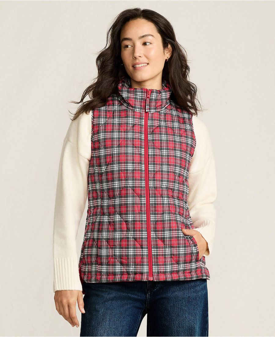 Женский высокий стеганый утепленный жилет с принтом и перьями Lands' End, Rich red plaid
Женский высокий стеганый утепленный жилет с принтом и перьями Lands' End, Rich red plaid