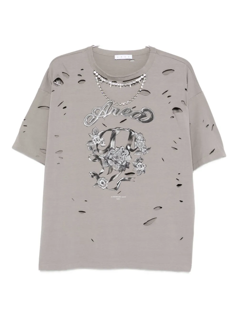 Футболка с потертостями и декоративным узором AREA, серый
Футболка с потертостями и декоративным узором AREA, серый