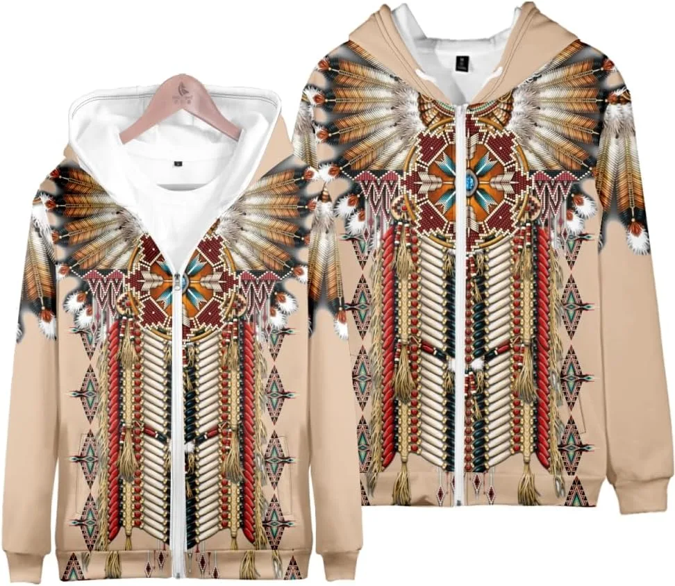 Мужская и женская толстовка Native American с 3D-принтом и молнией NKLNJCH
Мужская и женская толстовка Native American с 3D-принтом и молнией NKLNJCH