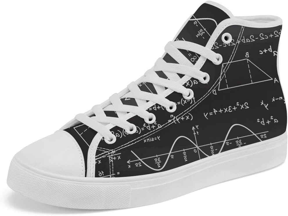 Кеды на высокой подошве Math для женщин и мужчин, школьные, учительские, из канвы, с шнуровкой, повседневная обувь, подарок для мужчин и женщин Chebing, белый
Кеды на высокой подошве Math для женщин и мужчин, школьные, учительские, из канвы, с шнуровкой, повседневная обувь, подарок для мужчин и женщин Chebing, белый