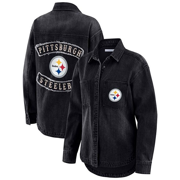 Женская черная джимовая куртка-рубашка Pittsburgh Steelers Wear By Erin Andrews
Женская черная джимовая куртка-рубашка Pittsburgh Steelers Wear By Erin Andrews