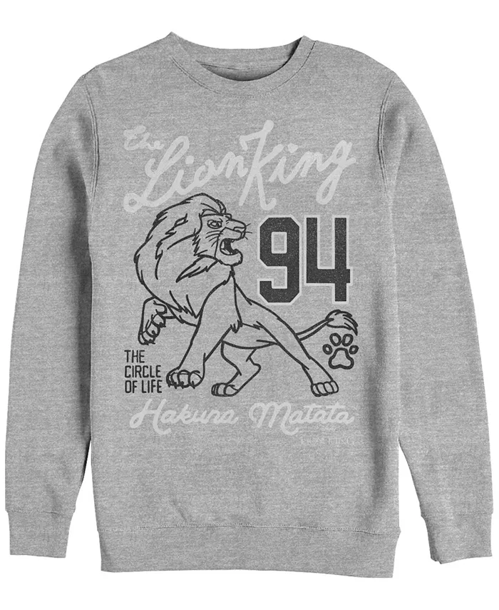 Disney Мужская толстовка Lion King Simba Collegiate 94 с круглым вырезом, флисовая Fifth Sun, серый
Disney Мужская толстовка Lion King Simba Collegiate 94 с круглым вырезом, флисовая Fifth Sun, серый