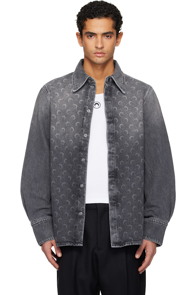 Рубашка из денима Gray moon laser ls Marine Serre, темно-серый
Рубашка из денима Gray moon laser ls Marine Serre, темно-серый