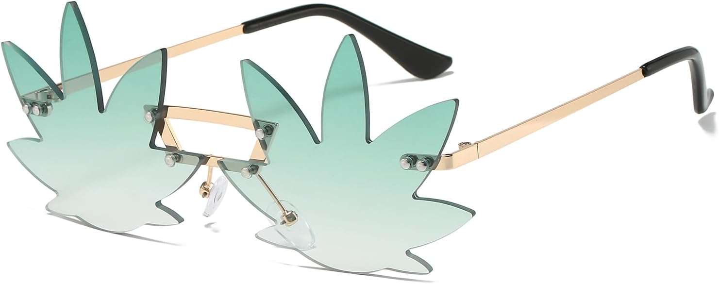 Солнцезащитные очки LJCZKA в форме кленового листа для женщин и мужчин - без оправы, стильные очки для рейв-вечеринок, фестивалей, Хэллоуина и Рождества, Gold Gradient Green
Солнцезащитные очки LJCZKA в форме кленового листа для женщин и мужчин - без оправы, стильные очки для рейв-вечеринок, фестивалей, Хэллоуина и Рождества, Gold Gradient Green