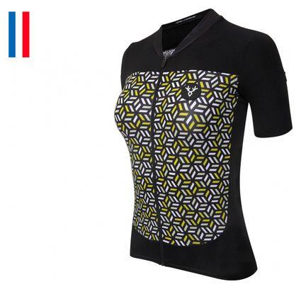 Женская футболка LeBram Iron Cross с коротким рукавом, чёрно-жёлтая, приталенная
Женская футболка LeBram Iron Cross с коротким рукавом, чёрно-жёлтая, приталенная