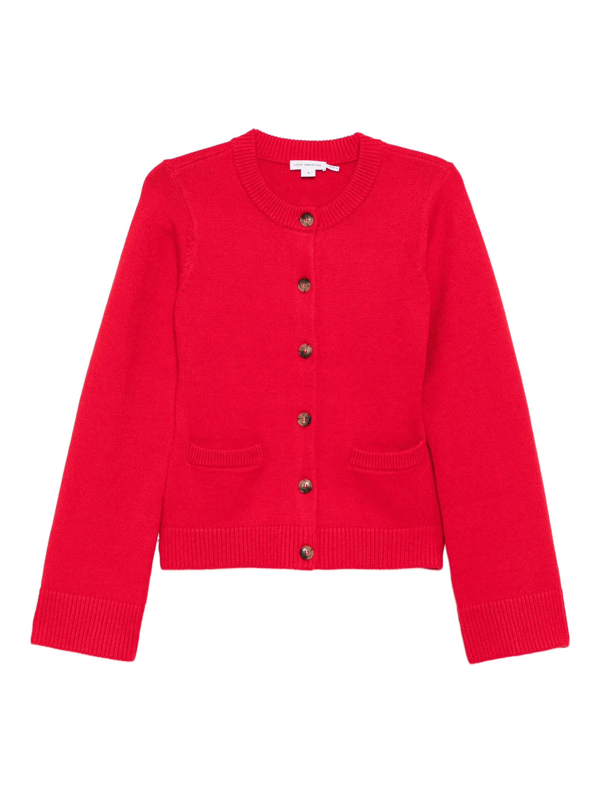 Кардиган с круглым вырезом Good American, красный
Кардиган с круглым вырезом Good American, красный