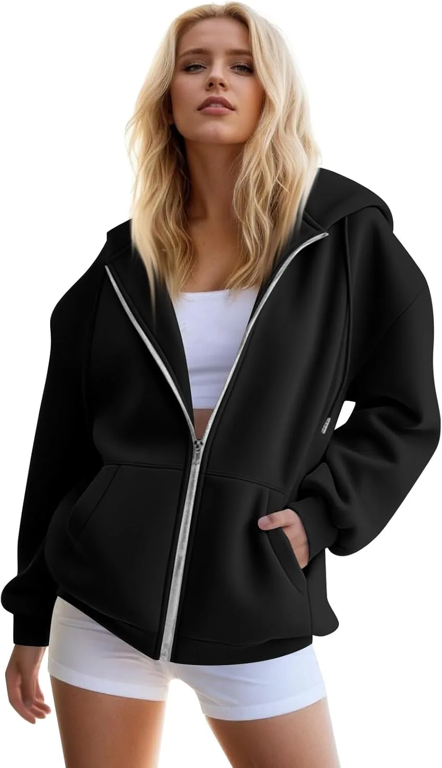 FQZWONG женская худи с молнией, оверсайз, с карманами
FQZWONG женская худи с молнией, оверсайз, с карманами