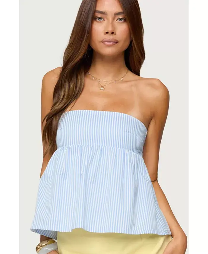 Женский топ-бэби-долл Maddie без бретелек в полоску Edikted, синий
Женский топ-бэби-долл Maddie без бретелек в полоску Edikted, синий