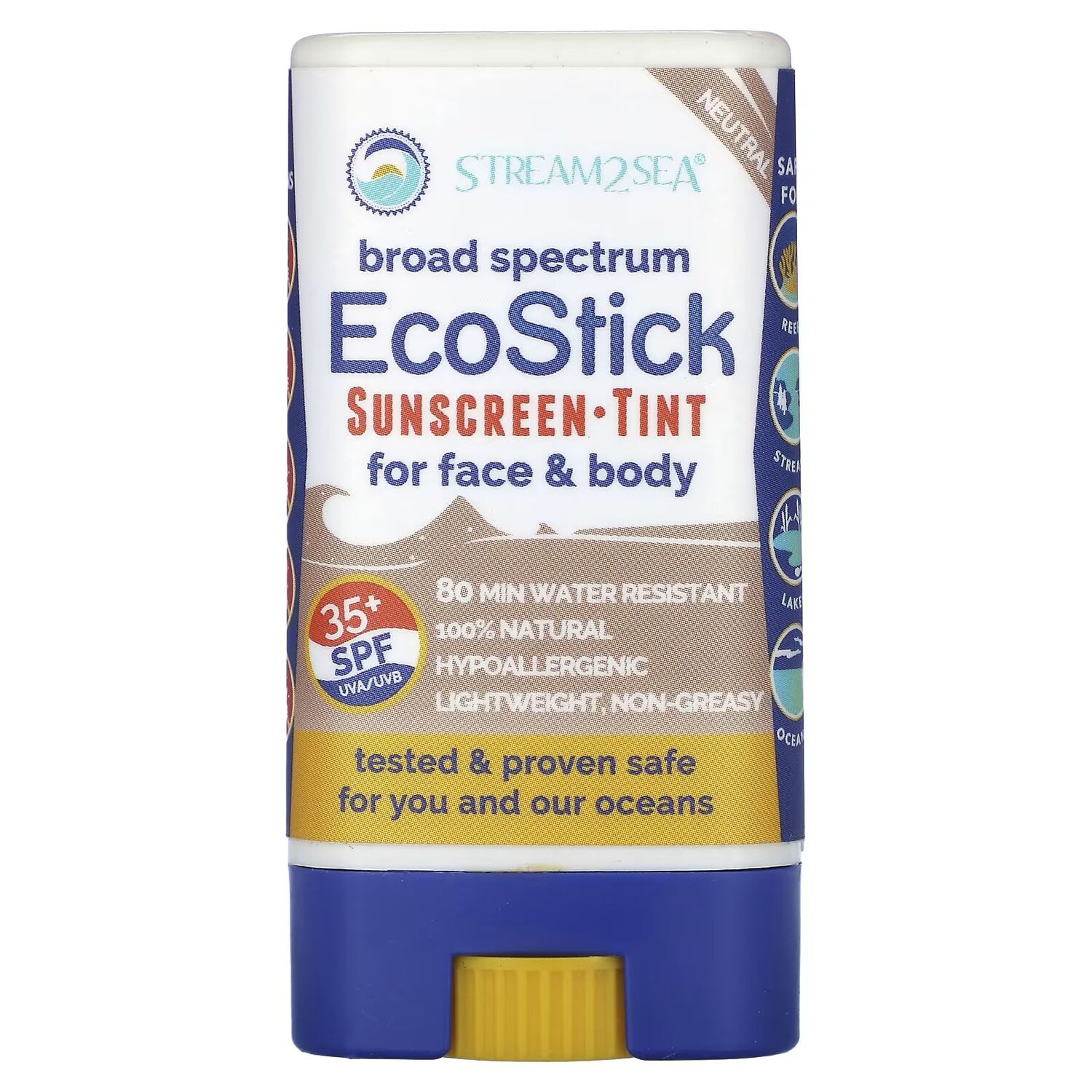 Солнцезащитный оттенок EcoStick, SPF 35+, нейтральный, 0,5 унции (14 г) Stream2Sea
Солнцезащитный оттенок EcoStick, SPF 35+, нейтральный, 0,5 унции (14 г) Stream2Sea