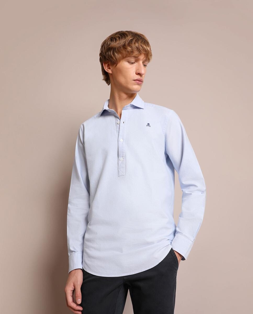 Однотонная мужская рубашка светло-голубого цвета Scalpers, светло-синий
Однотонная мужская рубашка светло-голубого цвета Scalpers, светло-синий