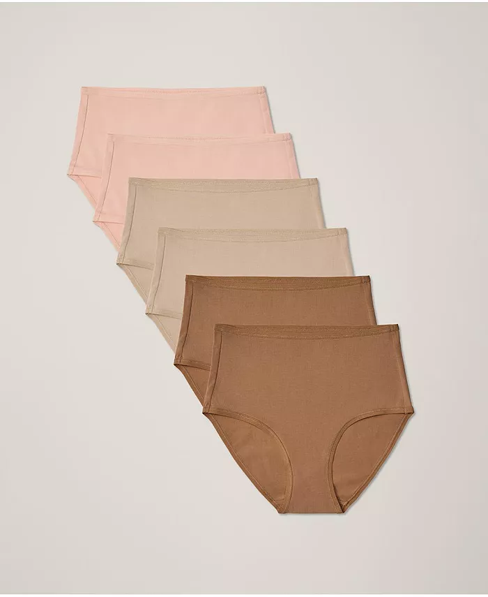 Ежедневные трусы с высокой талией из органического хлопка, упаковка 6 шт Pact, коричневый 
Ежедневные трусы с высокой талией из органического хлопка, упаковка 6 шт Pact, коричневый