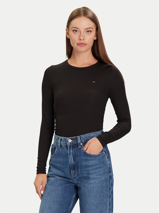 Блузка slim fit DW0DW21568 Tommy Jeans, черный
Блузка slim fit DW0DW21568 Tommy Jeans, черный