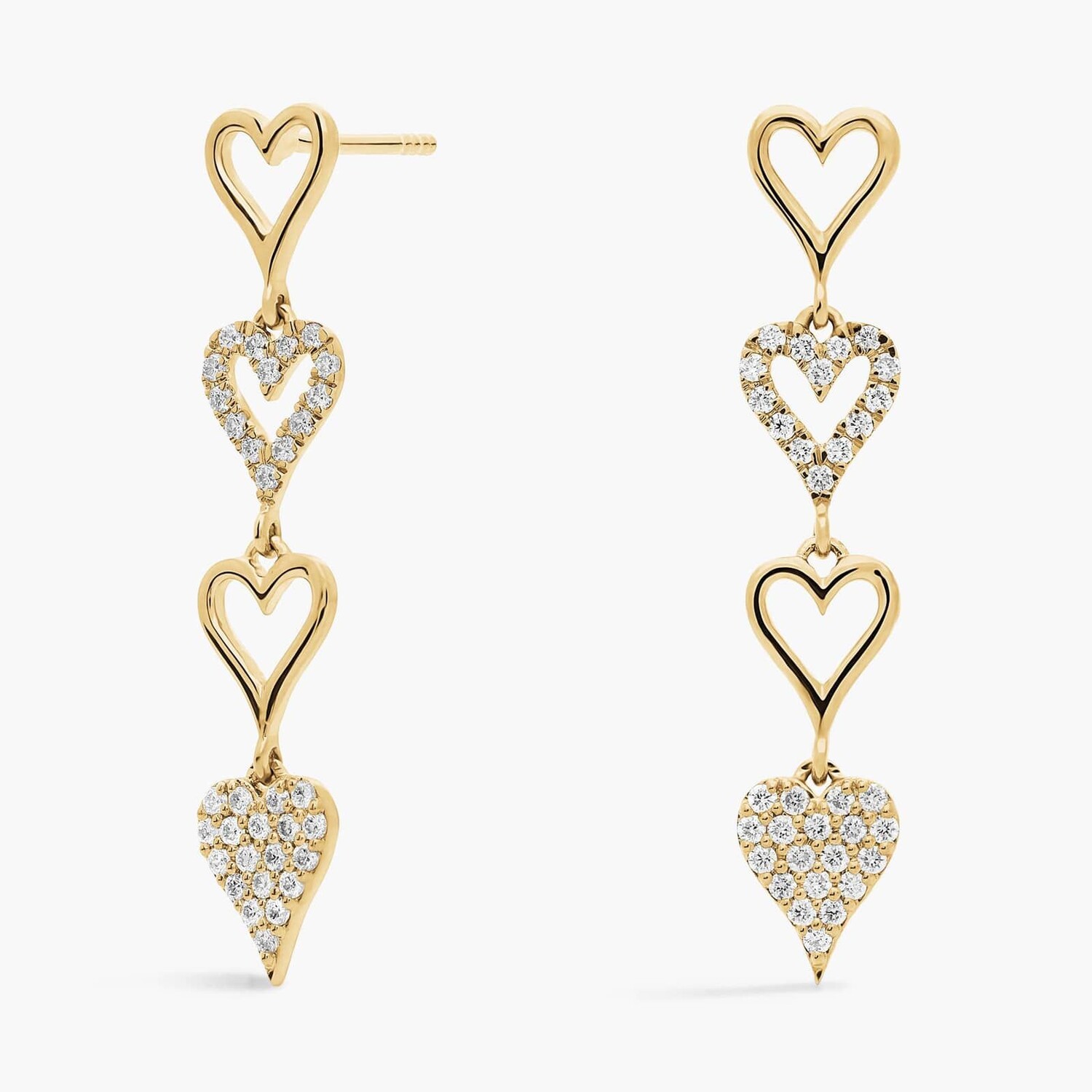 Серьги-подвески в форме сердца с чередующимися бриллиантами из желтого золота 14 карат (3/8 карата) Blue Nile
Серьги-подвески в форме сердца с чередующимися бриллиантами из желтого золота 14 карат (3/8 карата) Blue Nile