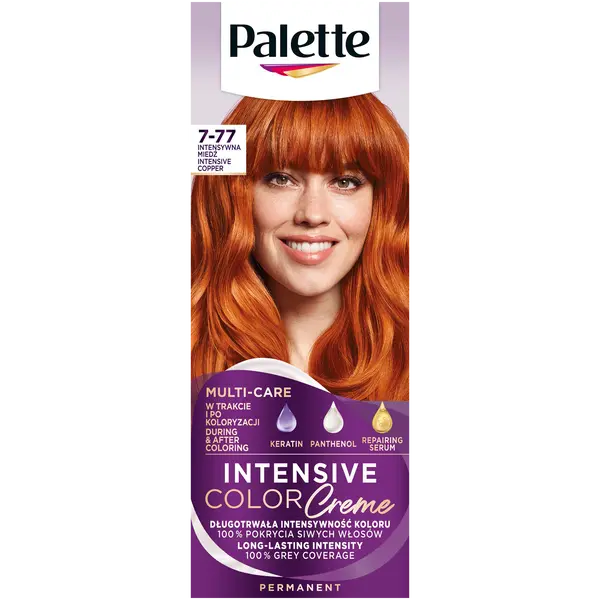 Краска для волос 7-77 интенсивный медный, 1 упаковка. Palette Intensive color creme, цвет 7-77 intensywna miedź
Краска для волос 7-77 интенсивный медный, 1 упаковка. Palette Intensive color creme, цвет 7-77 intensywna miedź
