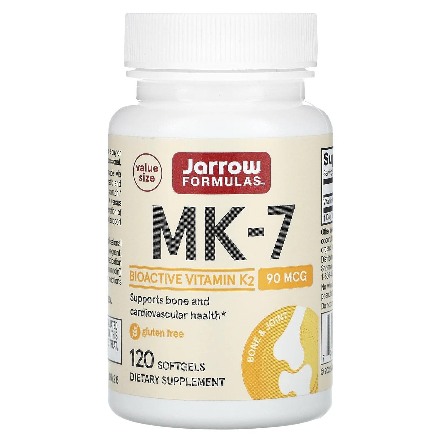 Jarrow Formulas MK-7 90 mcg 120 Softgels
Jarrow Formulas MK-7 90 mcg 120 Softgels
