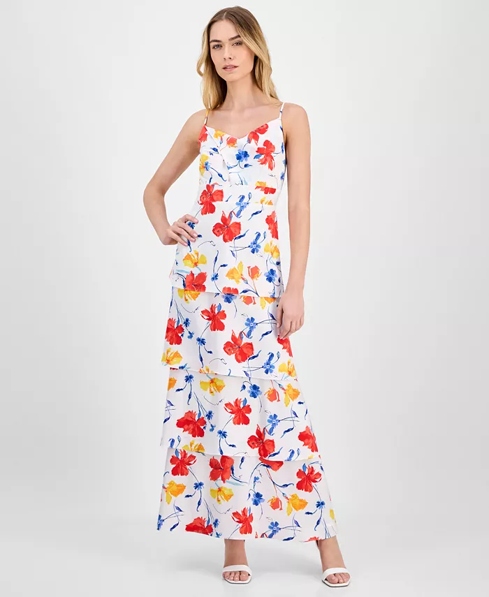 Женское атласное платье макси с цветочным принтом и воротником-хомут, многослойное Anne Klein, мультиколор
Женское атласное платье макси с цветочным принтом и воротником-хомут, многослойное Anne Klein, мультиколор