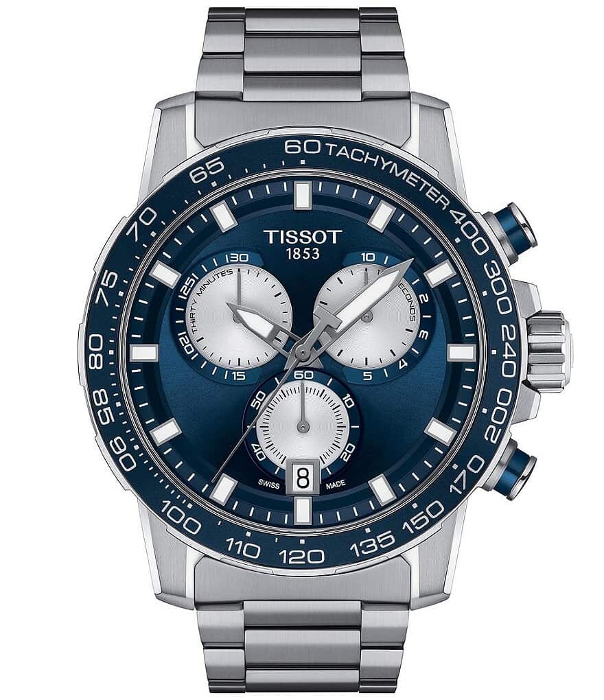 Мужские часы Tissot Supersport с кварцевым хронографом и браслетом из нержавеющей стали, серебро 
Мужские часы Tissot Supersport с кварцевым хронографом и браслетом из нержавеющей стали, серебро