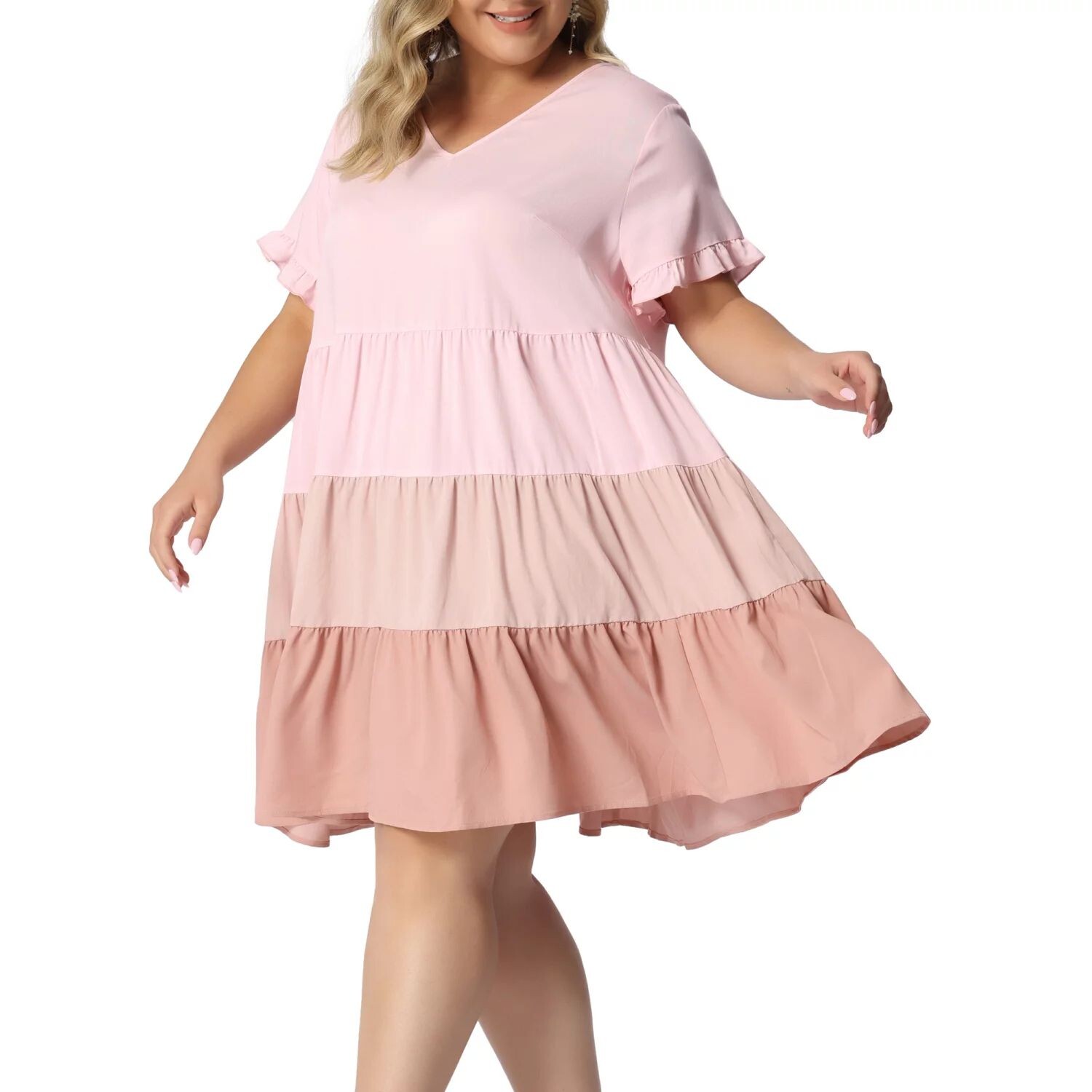 Женское повседневное свободное платье Babydoll с рюшами и короткими рукавами больших размеров, мини-платье из шамбре с V-образным вырезом и струящимся низом Agnes Orinda, синий
Женское повседневное свободное платье Babydoll с рюшами и короткими рукавами больших размеров, мини-платье из шамбре с V-образным вырезом и струящимся низом Agnes Orinda, синий