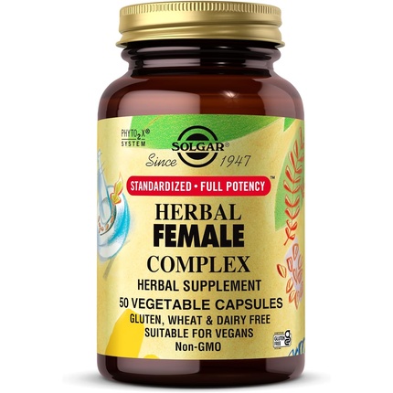Herbal Female Complex 50 растительных капсул Стандартизированный Полная эффективность Без ГМО Веганский Кошерный Без глютена Без молочных продуктов Solgar
Herbal Female Complex 50 растительных капсул Стандартизированный Полная эффективность Без ГМО Веганский Кошерный Без глютена Без молочных продуктов Solgar