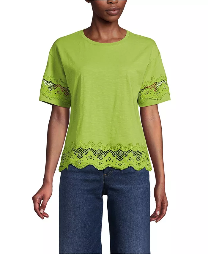 Женская футболка с короткими рукавами и узором «кастрюля» Lands' End, зеленый
Женская футболка с короткими рукавами и узором «кастрюля» Lands' End, зеленый