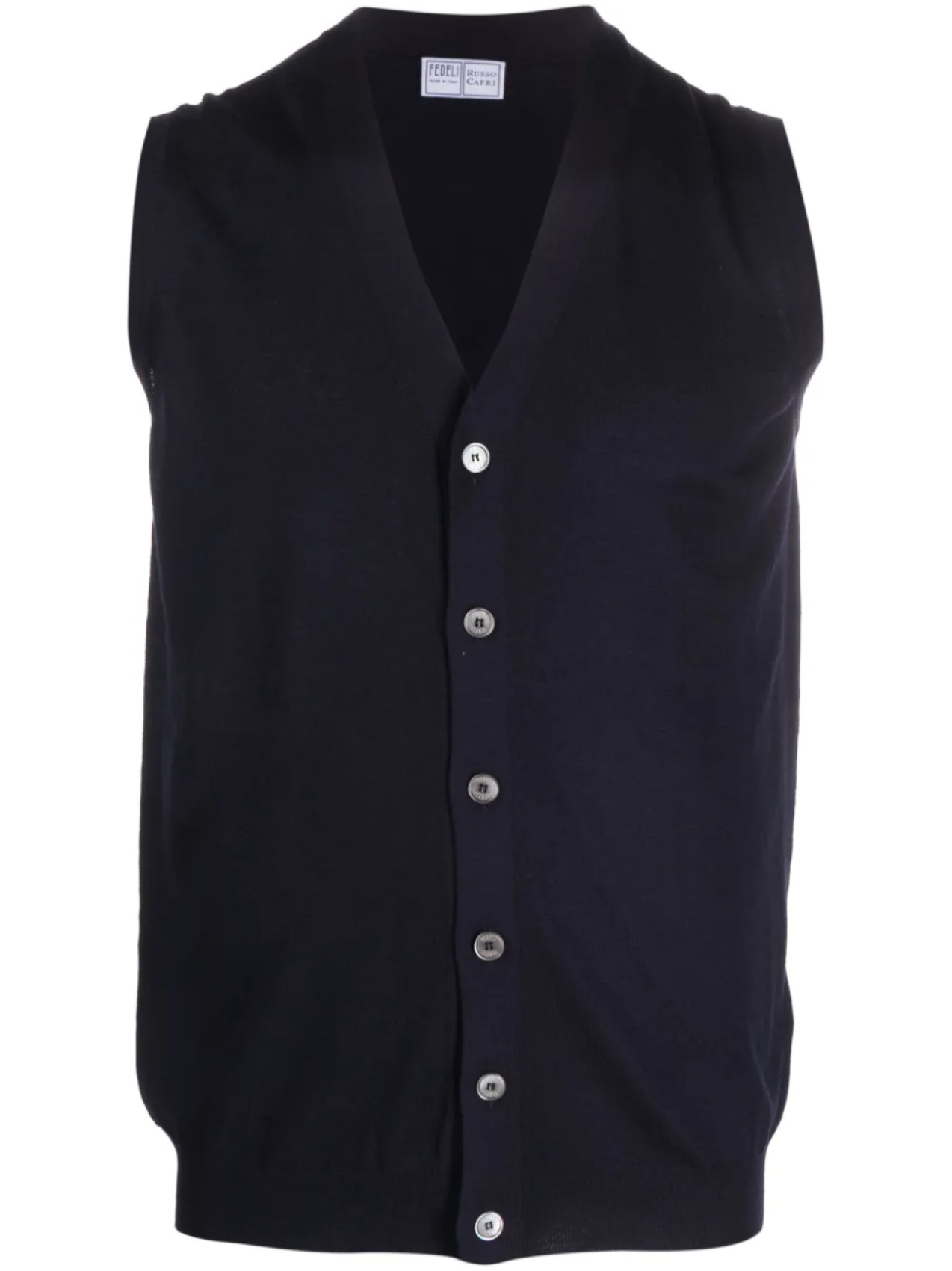 Жилет из вирджинской шерсти с высоким воротником Fedeli, синий
Жилет из вирджинской шерсти с высоким воротником Fedeli, синий