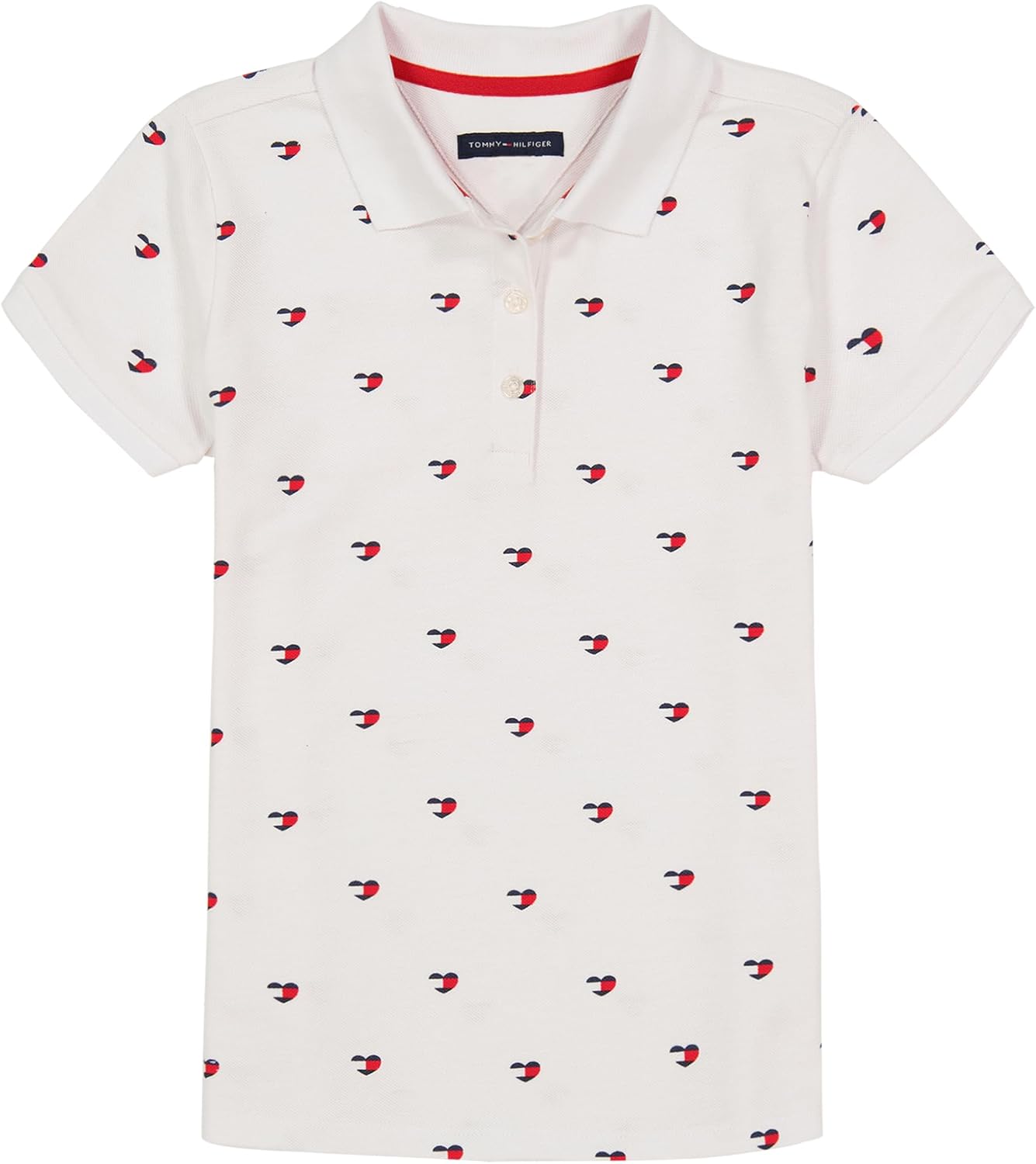 Рубашка-поло Tommy Hilfiger для девочек с короткими рукавами, застежкой на пуговицы, ребристым воротником и рукавами, White Heart Logo
Рубашка-поло Tommy Hilfiger для девочек с короткими рукавами, застежкой на пуговицы, ребристым воротником и рукавами, White Heart Logo
