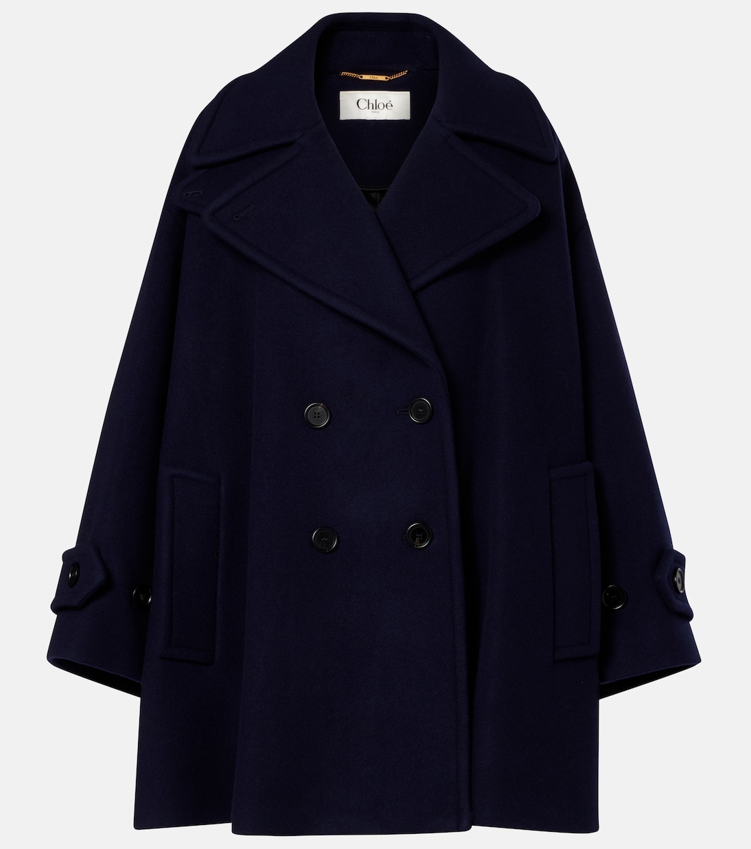 Двубортное пальто свободного кроя из смесовой шерсти Chloé, Evening Blue
Двубортное пальто свободного кроя из смесовой шерсти Chloé, Evening Blue
