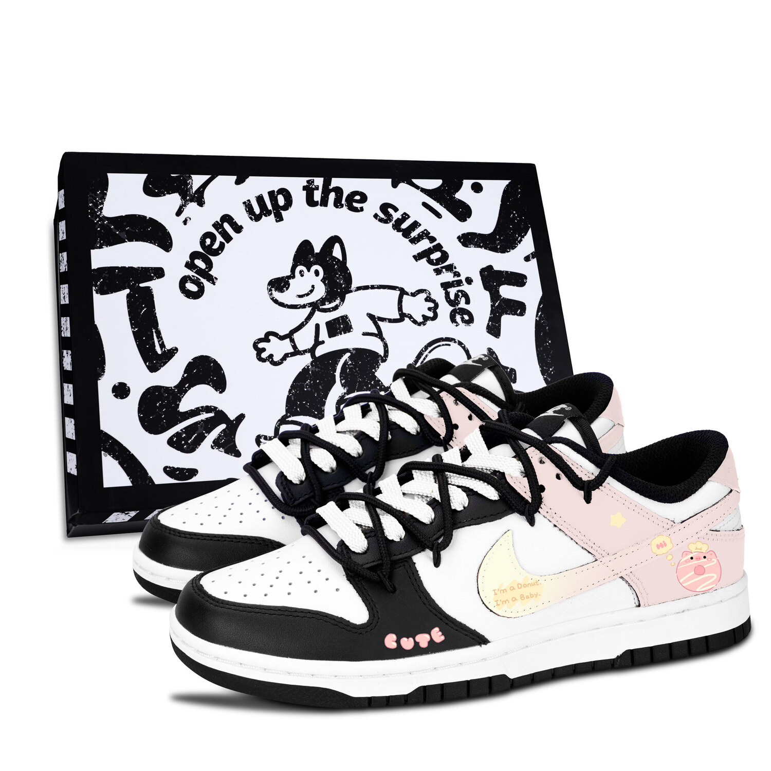 Nike Детские низкие скейтбордистские кроссовки Dunk Cute Piggy Love, нескользящие, легкие, с амортизацией, желто-розовые, унисекс
Nike Детские низкие скейтбордистские кроссовки Dunk Cute Piggy Love, нескользящие, легкие, с амортизацией, желто-розовые, унисекс