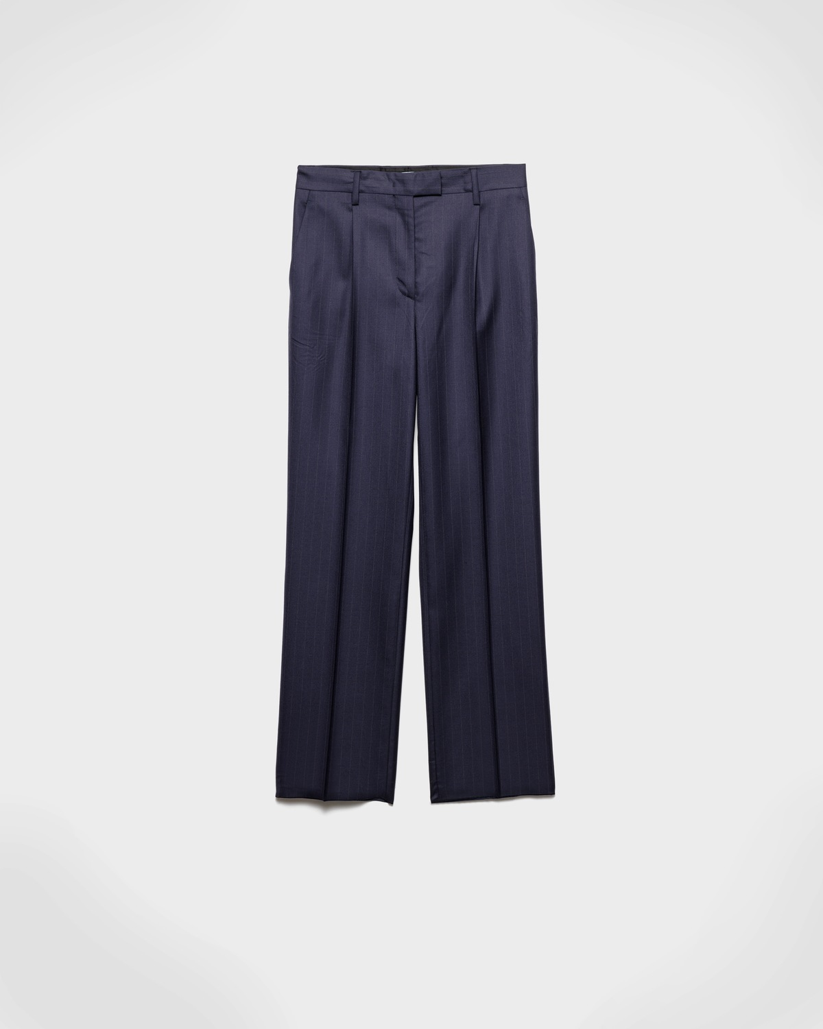 Шерстяные брюки в полоску Prada, темно-синий
Шерстяные брюки в полоску Prada, темно-синий