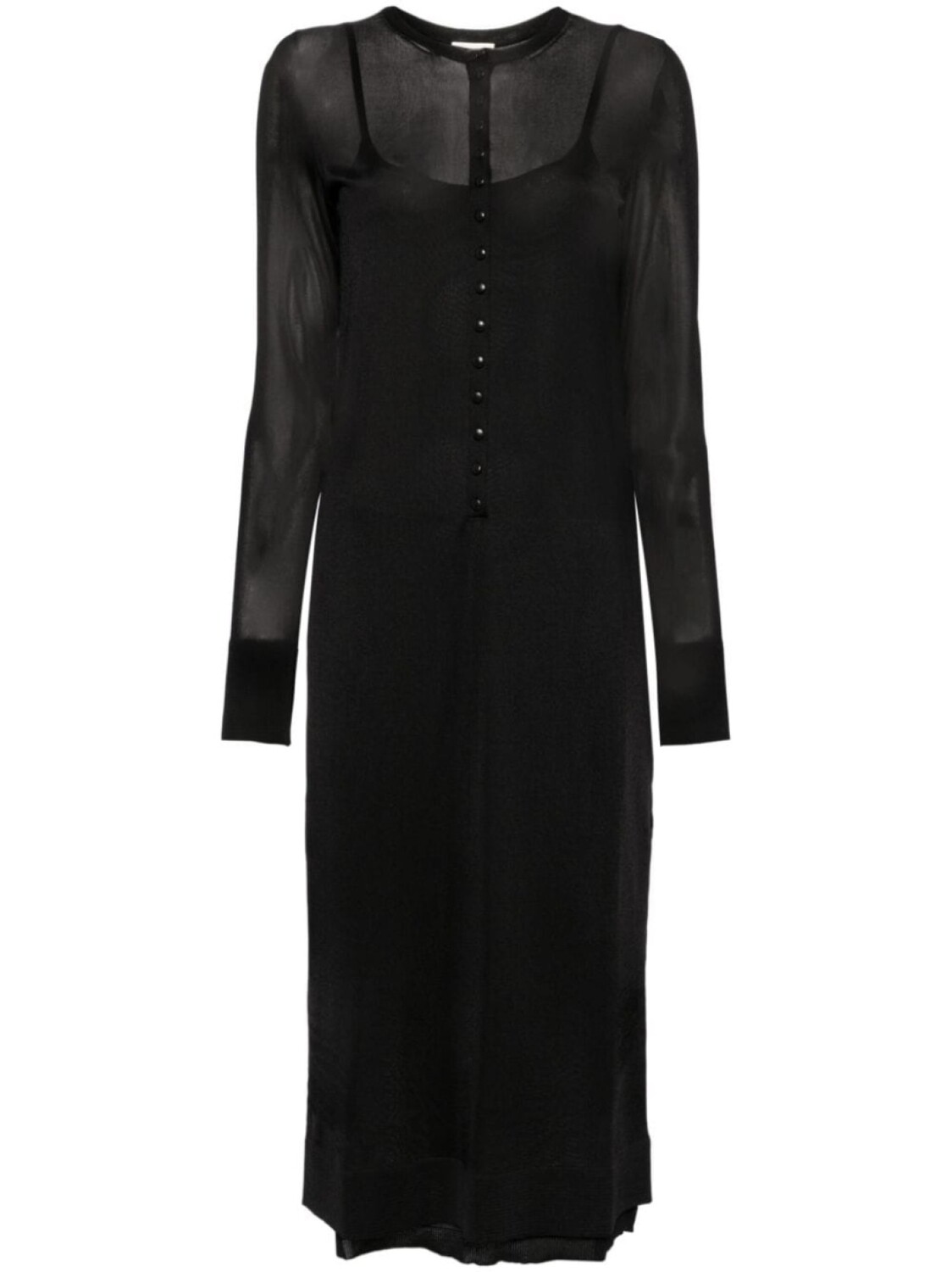 KHAITE полупрозрачное двухслойное платье, черный
KHAITE полупрозрачное двухслойное платье, черный