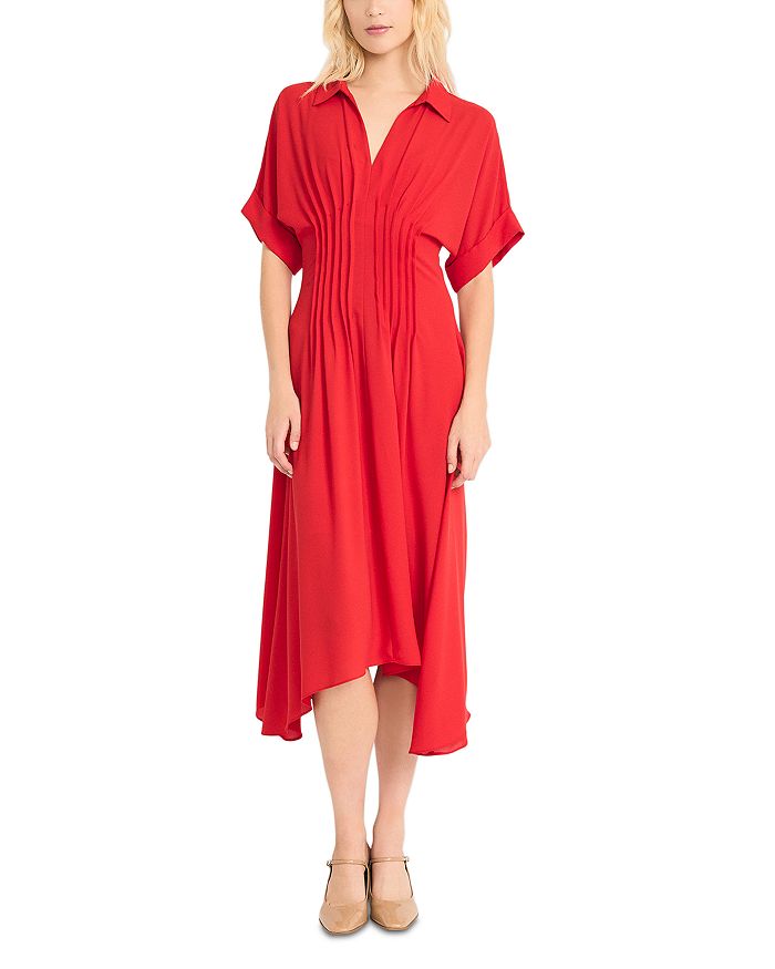 Платье-рубашка с защипами Luxely, красный
Платье-рубашка с защипами Luxely, красный