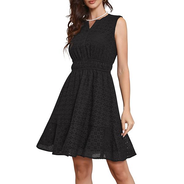 Летнее платье для женщин без рукавов с v-образным вырезом и ажурной перфорацией Inspire Chic, Black
Летнее платье для женщин без рукавов с v-образным вырезом и ажурной перфорацией Inspire Chic, Black