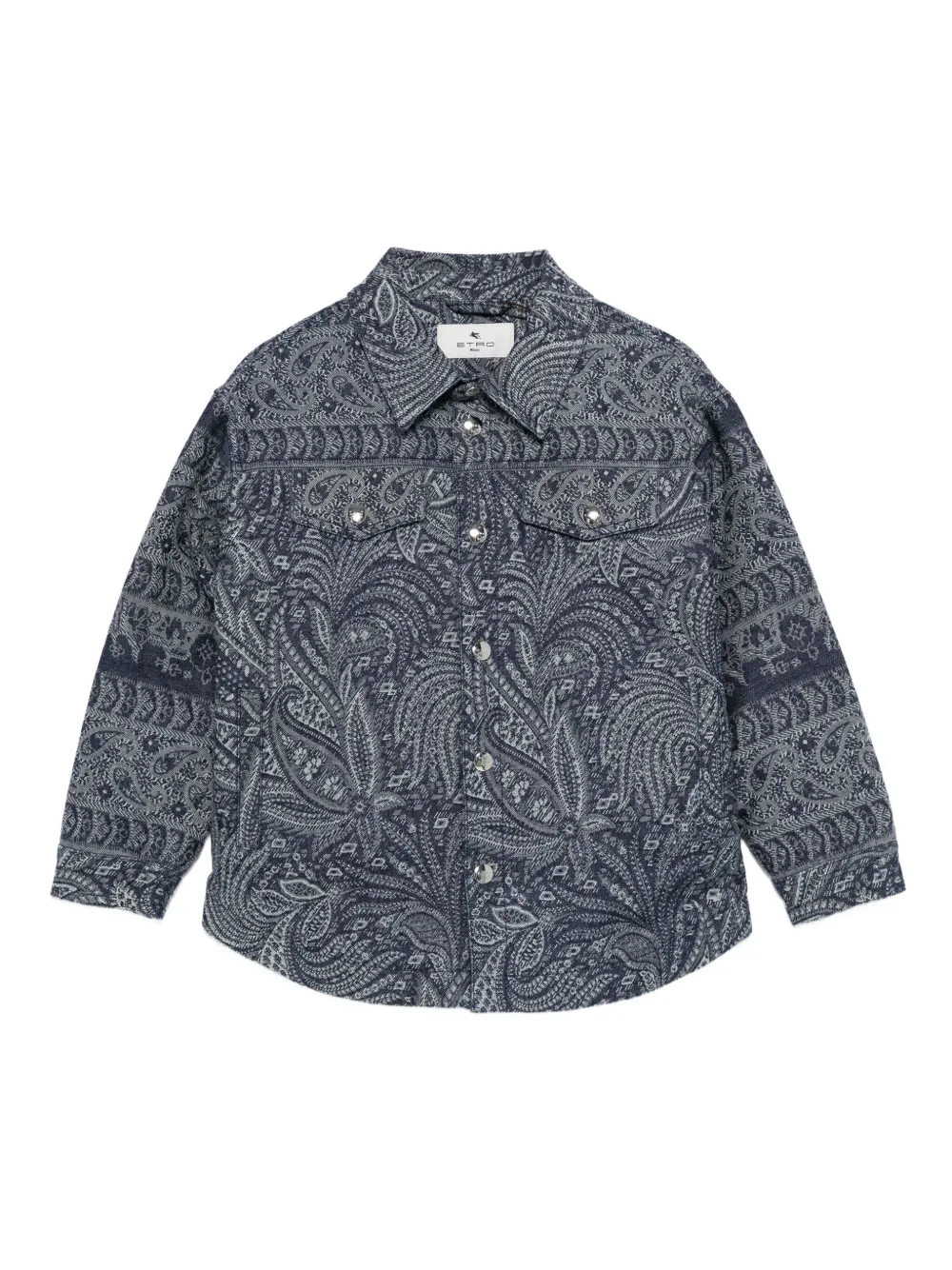 Джинсовая куртка с принтом пейсли ETRO KIDS, синий 
Джинсовая куртка с принтом пейсли ETRO KIDS, синий