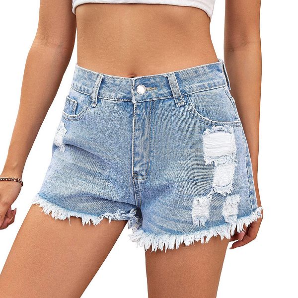 Женские джинсовые шорты с высокой талией, потертостями, бахромой и карманами на пуговицах Clearflower, Blue
Женские джинсовые шорты с высокой талией, потертостями, бахромой и карманами на пуговицах Clearflower, Blue