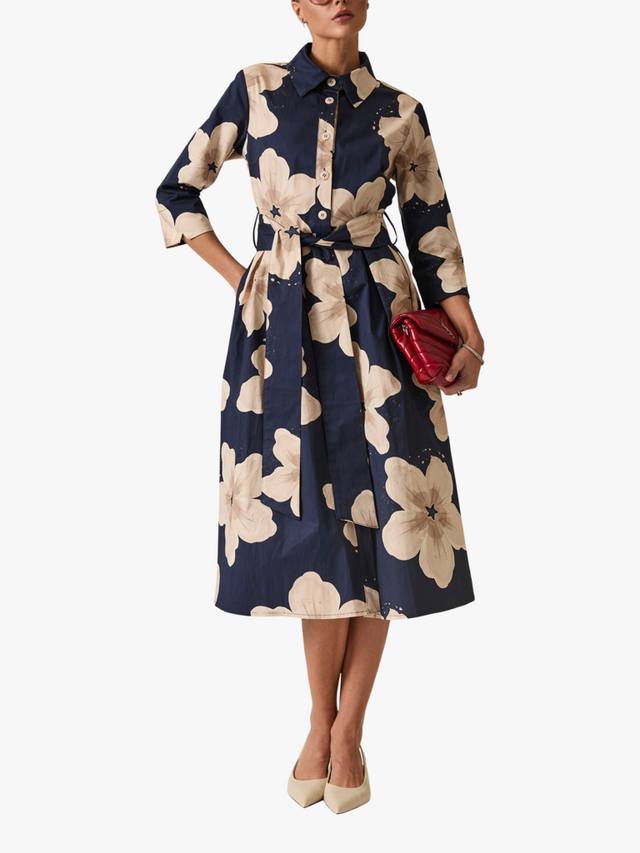 Хлопковое платье-рубашка миди с цветочным принтом James Lakeland
Хлопковое платье-рубашка миди с цветочным принтом James Lakeland