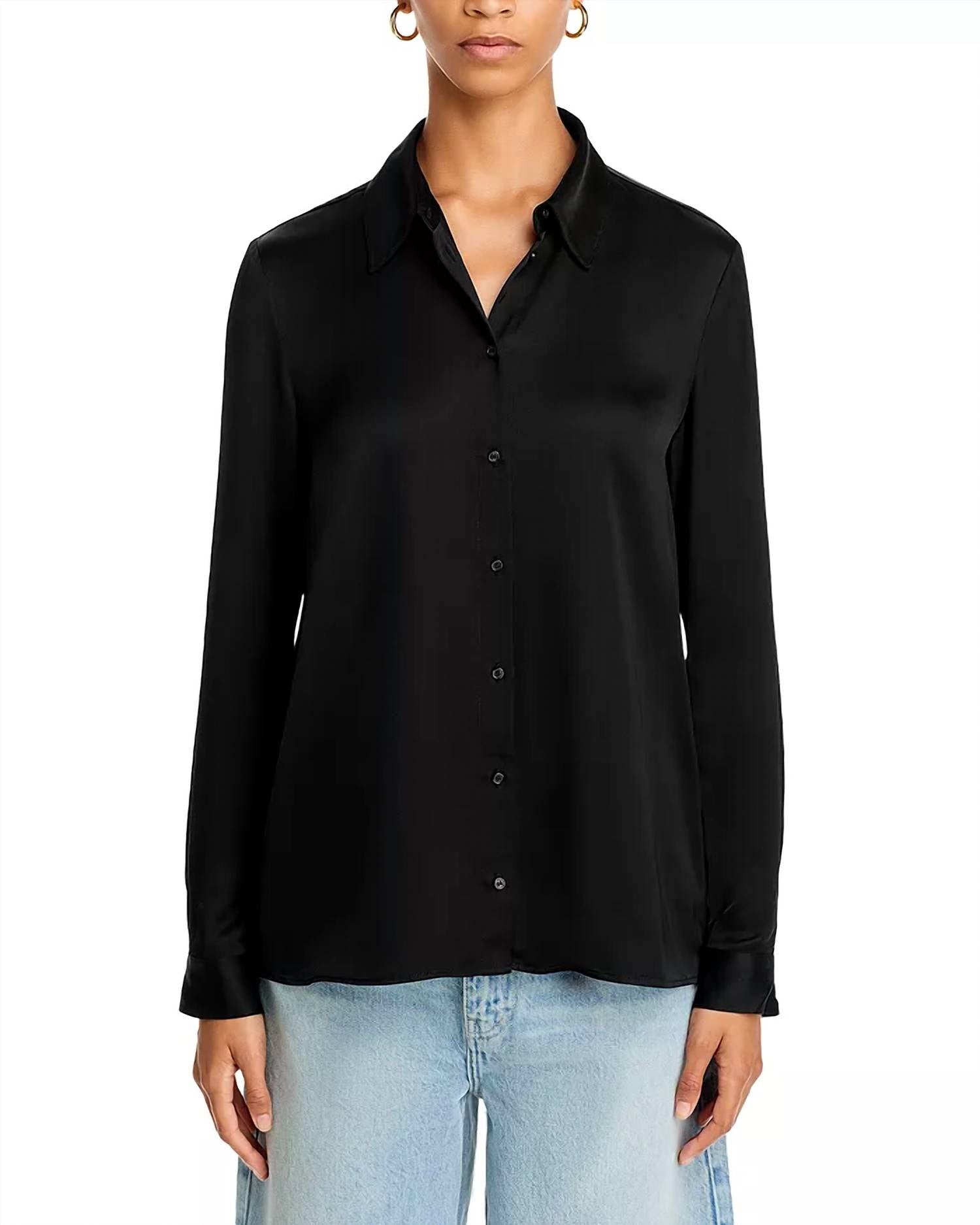 Ennis Satin Shirt In Black - Сорочка Ennis из атласа в черном цвете French Connection
Ennis Satin Shirt In Black - Сорочка Ennis из атласа в черном цвете French Connection