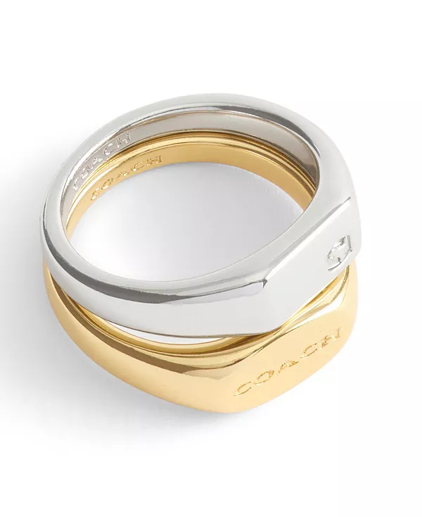Набор из двух колец с печаткой в двух тонах Coach, two-tone
Набор из двух колец с печаткой в двух тонах Coach, two-tone