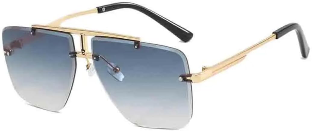 Модные ретро-солнцезащитные очки без оправы для мужчин и женщин, с двойной перемычкой, металлической оправой, очки для вождения, защита от УФ-излучения UV400 VVTWSSW, Gold Gradient Gray
Модные ретро-солнцезащитные очки без оправы для мужчин и женщин, с двойной перемычкой, металлической оправой, очки для вождения, защита от УФ-излучения UV400 VVTWSSW, Gold Gradient Gray