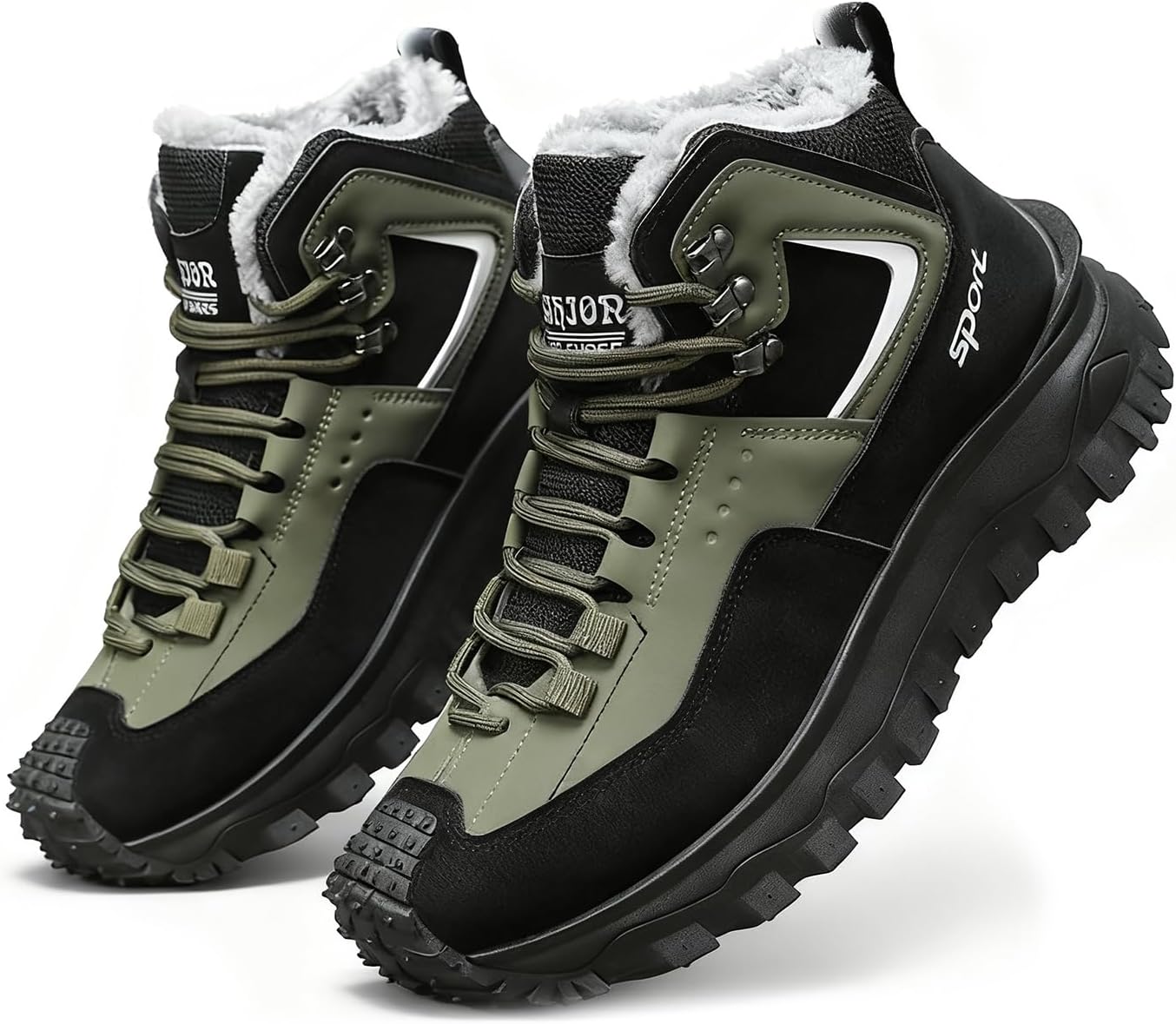 Водонепроницаемые мужские туристические зимние ботинки SEHDK с меховой подкладкой, удобные ботильоны на шнуровке, уличная обувь с нескользящей подошвой, водонепроницаемые прогулочные кроссовки, зеленый
Водонепроницаемые мужские туристические зимние ботинки SEHDK с меховой подкладкой, удобные ботильоны на шнуровке, уличная обувь с нескользящей подошвой, водонепроницаемые прогулочные кроссовки, зеленый