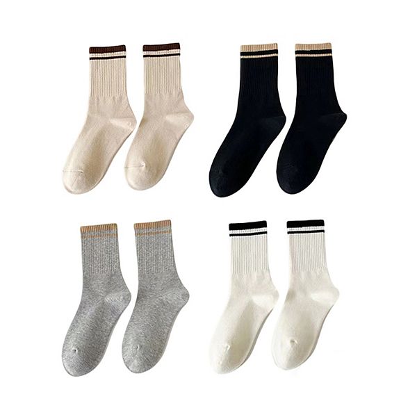 Женские рифленые носки с двойной полосой на манжете, мягкие и эластичные, в нейтральных тонах, 4 шт Anna-Kaci, Black White Gray
Женские рифленые носки с двойной полосой на манжете, мягкие и эластичные, в нейтральных тонах, 4 шт Anna-Kaci, Black White Gray