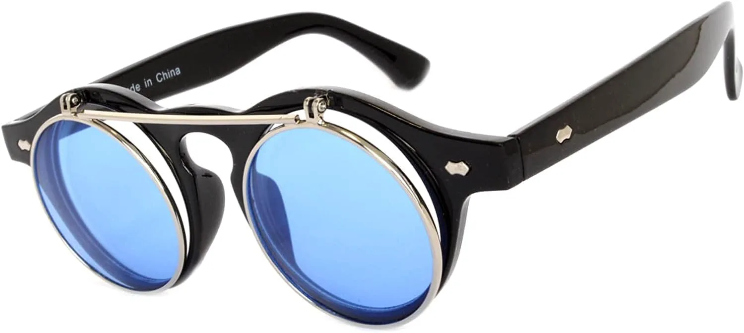 Солнцезащитные очки OWL в стиле стимпанк, ретро, готика, винтаж, хиппи, с круглой оправой из цветного металла и цветными линзами, Flipup C1 Silver Blue
Солнцезащитные очки OWL в стиле стимпанк, ретро, готика, винтаж, хиппи, с круглой оправой из цветного металла и цветными линзами, Flipup C1 Silver Blue