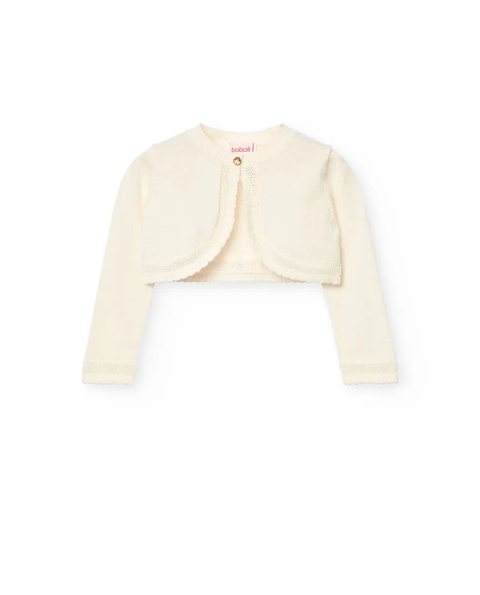 Девичье болеро с волнистой отделкой и застежкой на пуговицы Boboli, белый
Девичье болеро с волнистой отделкой и застежкой на пуговицы Boboli, белый
