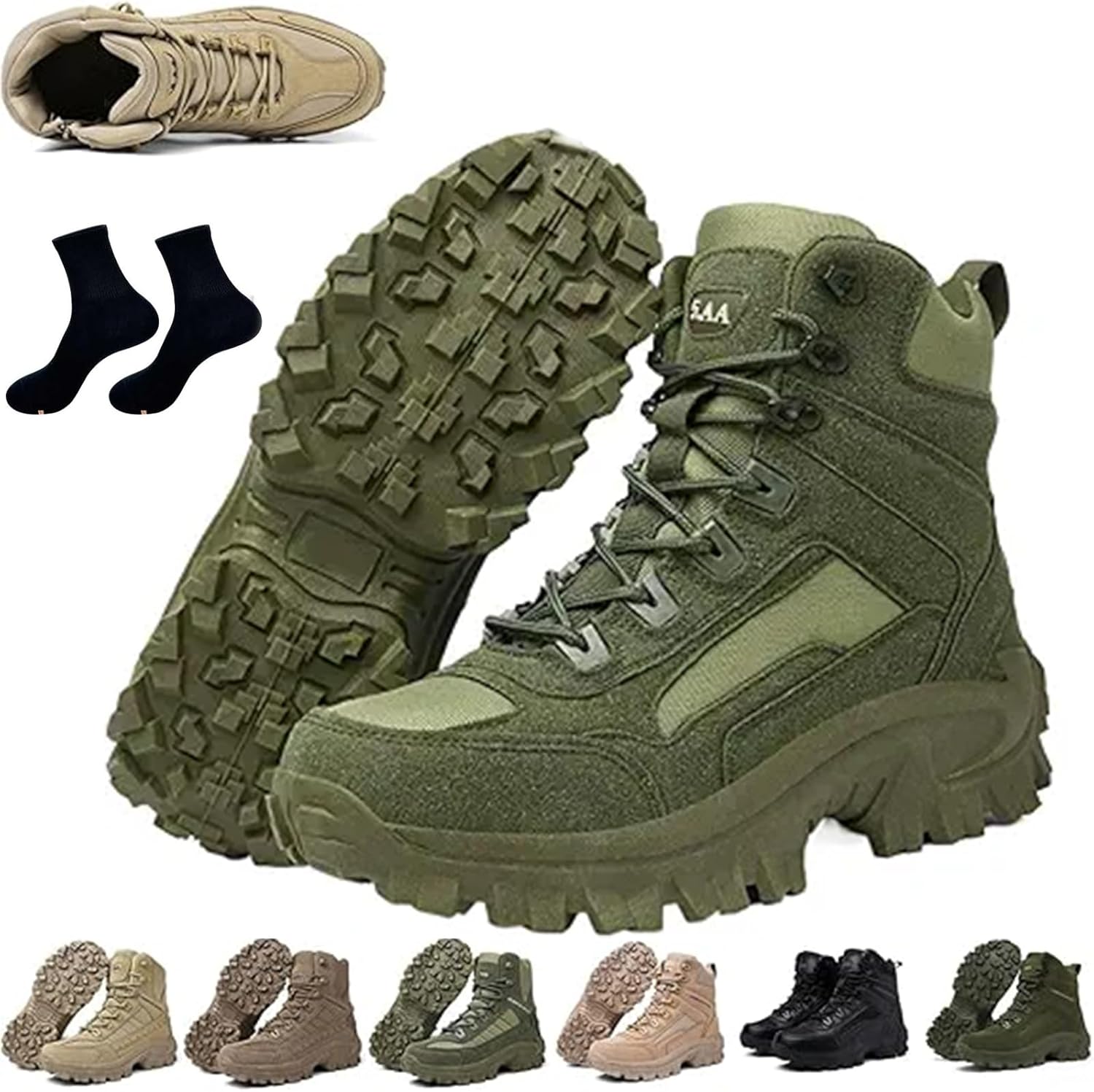 Мужские ортопедические рабочие ботинки GHTRHSB с защитой от проколов, водонепроницаемые, противорастяжительные, для походов, легкие тактические боевые ботинки для активного отдыха с боковой молнией, зеленый
Мужские ортопедические рабочие ботинки GHTRHSB с защитой от проколов, водонепроницаемые, противорастяжительные, для походов, легкие тактические боевые ботинки для активного отдыха с боковой молнией, зеленый